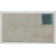 ARGENTINA 1856 GJ 1 CORRIENTES CARTA PLIEGO CIRCULADO A LA CAPITAL CON LA PRIMER ESTAMPILLA ARGENTINA TIPO 8 DE LA PLANCHA, MUY LINDA PIEZA U$ 450